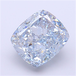 Picture of Lab Grown Diamond 3.76 Carats, CUSHION MODIFIED with  Cut, Fancy Vivid Blue Color, VVS2 Clarity and Certified by IGI