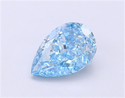 Picture of Lab Grown Diamond 1.30 Carats, Pear with  Cut, Fancy Vivid Blue Color, VVS2 Clarity and Certified by IGI