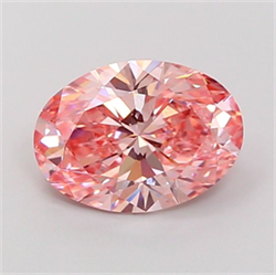 Picture of Lab Grown Diamond 2.56 Carats, Oval with  Cut, Fancy Vivid Pink Color, VS1 Clarity and Certified by IGI