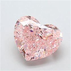 Picture of Lab Grown Diamond 3.51 Carats, Heart with  Cut, Fancy Pink Color, VVS2 Clarity and Certified by IGI