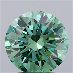 Picture of Lab Grown Diamond 2.36 Carats, Round with Excellent Cut, Fancy Vivid Green Color, VS2 Clarity and Certified by IGI