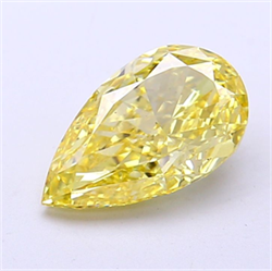 Picture of Lab Grown Diamond 2.02 Carats, Pear with  Cut, Fancy Vivid Yellow Color, VS2 Clarity and Certified by IGI
