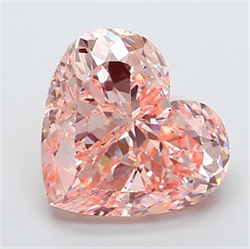 Picture of Lab Grown Diamond 10.35 Carats, Heart with  Cut, Fancy Intense Pink Color, VS2 Clarity and Certified by IGI