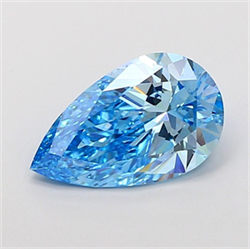 Picture of Lab Grown Diamond 2.56 Carats, Pear with  Cut, Fancy Vivid Blue Color, VS1 Clarity and Certified by IGI