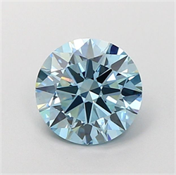 Picture of Lab Grown Diamond 1.26 Carats, Round with Ideal Cut, Fancy Vivid Blue Color, VVS2 Clarity and Certified by IGI