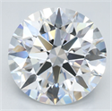 Lab Grown Diamond 3.37 Carats, Round with Ideal Cut, D Color, VVS1 Clarity and Certified by IGI