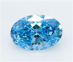 Picture of Lab Grown Diamond 2.50 Carats, Oval with  Cut, Fancy Vivid Blue Color, VS1 Clarity and Certified by IGI