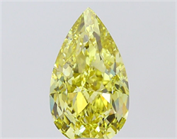 Picture of Lab Grown Diamond 4.01 Carats, Pear with  Cut, Fancy Yellow Color, VS1 Clarity and Certified by IGI