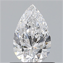 Natural Diamond 0.61 Carats, Pear with  Cut, D Color, VVS2 Clarity and Certified by GIA