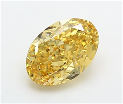 Picture of Lab Grown Diamond 2.23 Carats, Oval with  Cut, Fancy Vivid Yellow Color, VVS2 Clarity and Certified by IGI