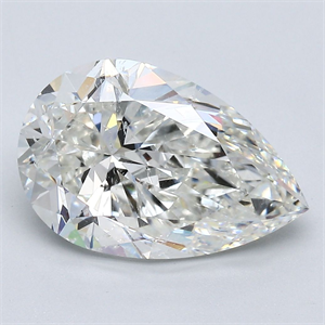 Picture of Natural Diamond 4.01 Carats, Pear with  Cut, H Color, SI2 Clarity and Certified by GIA