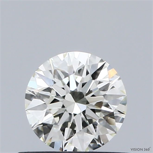Picture of Natural Diamond 0.53 Carats, Round with Excellent Cut, J Color, VVS1 Clarity and Certified by IGI