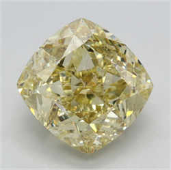 Picture of Lab Grown Diamond 3.02 Carats, CUSHION MODIFIED with  Cut, Fancy Intense Yellow Color, VS1 Clarity and Certified by IGI