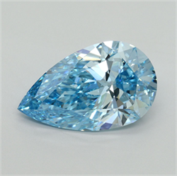 Picture of Lab Grown Diamond 5.06 Carats, Pear with  Cut, Fancy Vivid Blue Color, VVS2 Clarity and Certified by IGI