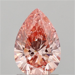 Picture of Lab Grown Diamond 1.54 Carats, Pear with  Cut, Fancy Vivid Pink Color, VVS2 Clarity and Certified by IGI
