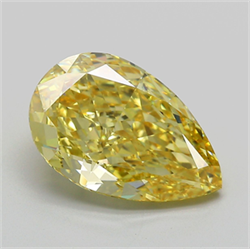 Picture of Lab Grown Diamond 5.07 Carats, Pear with  Cut, Fancy Intense Yellow Color, VVS2 Clarity and Certified by IGI