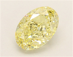 Picture of Lab Grown Diamond 1.50 Carats, Oval with  Cut, Fancy Light Yellow Color, VS1 Clarity and Certified by IGI