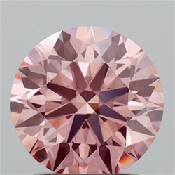 Picture of Lab Grown Diamond 1.64 Carats, Round with Ideal Cut, Fancy Intense Pink Color, VS1 Clarity and Certified by IGI