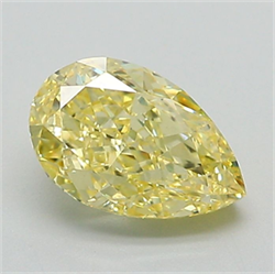 Picture of Lab Grown Diamond 1.24 Carats, Pear with  Cut, Fancy Intense Yellow Color, VS1 Clarity and Certified by IGI