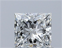 Natural Diamond 0.57 Carats, Princess with  Cut, H Color, SI1 Clarity and Certified by GIA