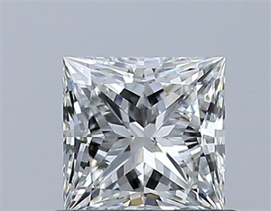 Picture of Natural Diamond 0.57 Carats, Princess with  Cut, H Color, SI1 Clarity and Certified by GIA