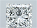 Natural Diamond 1.02 Carats, Princess with  Cut, H Color, SI1 Clarity and Certified by GIA