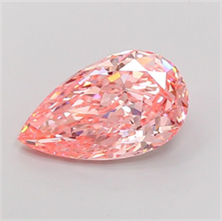 Picture of Lab Grown Diamond 3.92 Carats, Pear with  Cut, Fancy Vivid Pink Color, VS1 Clarity and Certified by IGI