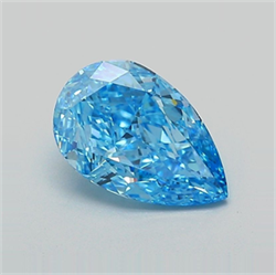 Picture of Lab Grown Diamond 1.58 Carats, Pear with  Cut, Fancy Vivid Blue Color, VVS2 Clarity and Certified by IGI
