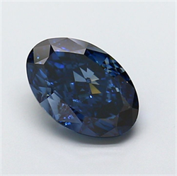 Picture of Lab Grown Diamond 2.21 Carats, Oval with  Cut, Fancy Vivid Blue Color, VS1 Clarity and Certified by IGI