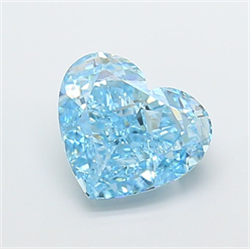Picture of Lab Grown Diamond 3.57 Carats, Heart with  Cut, Fancy Vivid Blue Color, VS2 Clarity and Certified by IGI