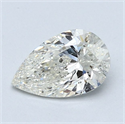 Natural Diamond 1.00 Carats, Pear with  Cut, J Color, SI2 Clarity and Certified by GIA