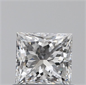 Natural Diamond 0.61 Carats, Princess with  Cut, E Color, SI1 Clarity and Certified by GIA