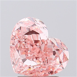 Picture of Lab Grown Diamond 3.04 Carats, Heart with  Cut, Fancy Vivid Pink Color, VS1 Clarity and Certified by IGI
