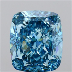 Picture of Lab Grown Diamond 3.03 Carats, CUSHION MODIFIED with  Cut, Fancy Vivid Blue Color, VS1 Clarity and Certified by IGI