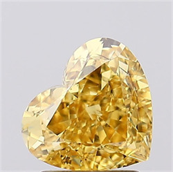 Picture of Lab Grown Diamond 2.01 Carats, Heart with  Cut, Fancy Vivid Yellow Color, VS2 Clarity and Certified by IGI