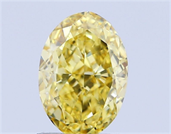 Picture of Lab Grown Diamond 1.70 Carats, Oval with  Cut, Fancy Intense Yellow Color, VS1 Clarity and Certified by IGI