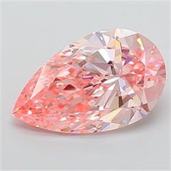 Picture of Lab Grown Diamond 2.74 Carats, Pear with  Cut, Fancy Vivid Pink Color, VS1 Clarity and Certified by IGI