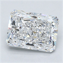 Natural Diamond 2.01 Carats, Radiant with  Cut, D Color, SI1 Clarity and Certified by GIA