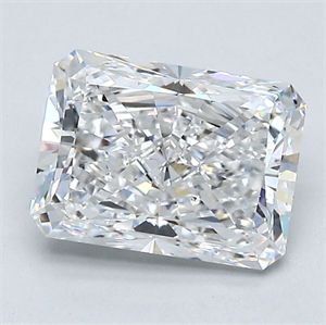 Picture of Natural Diamond 2.01 Carats, Radiant with  Cut, D Color, SI1 Clarity and Certified by GIA