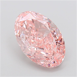Picture of Lab Grown Diamond 5.02 Carats, Oval with  Cut, Fancy Intense Pink Color, VVS2 Clarity and Certified by IGI