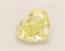 Picture of Lab Grown Diamond 1.25 Carats, Heart with  Cut, Fancy Yellow Color, VVS2 Clarity and Certified by IGI