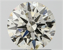 Natural Diamond 1.28 Carats, Round with Excellent Cut, K Color, SI1 Clarity and Certified by IGI