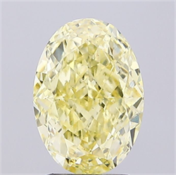 Picture of Lab Grown Diamond 2.14 Carats, Oval with  Cut, Fancy Intense Yellow Color, VS1 Clarity and Certified by IGI