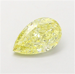 Picture of Lab Grown Diamond 1.27 Carats, Pear with  Cut, Fancy Yellow Color, VVS1 Clarity and Certified by IGI