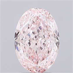 Picture of Lab Grown Diamond 3.08 Carats, Oval with  Cut, Fancy Vivid Pink Color, VS1 Clarity and Certified by IGI