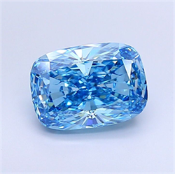 Picture of Lab Grown Diamond 3.65 Carats, CUSHION MODIFIED with  Cut, Fancy Vivid Blue Color, VS1 Clarity and Certified by IGI