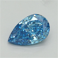 Picture of Lab Grown Diamond 1.26 Carats, Pear with  Cut, Fancy Vivid Blue Color, VVS2 Clarity and Certified by IGI