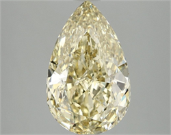 Picture of Lab Grown Diamond 3.07 Carats, Pear with  Cut, Fancy Intense Yellow Color, VS1 Clarity and Certified by IGI