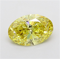 Picture of Lab Grown Diamond 2.40 Carats, Oval with  Cut, Fancy Intense Yellow Color, VS1 Clarity and Certified by IGI