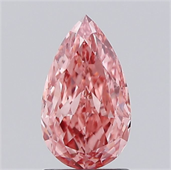 Picture of Lab Grown Diamond 1.51 Carats, Pear with  Cut, Fancy Vivid Pink Color, VVS2 Clarity and Certified by IGI